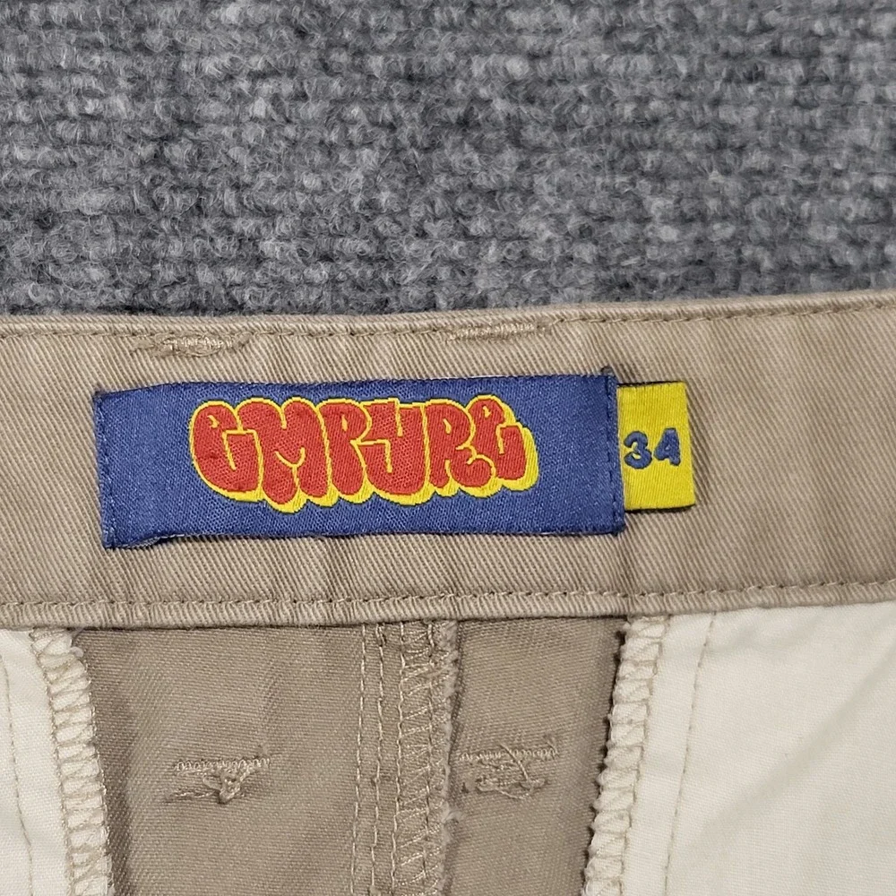 Empyre Relax Adjustable Waist Button Fly Skater Tan Cargo Pants Men's Size 34